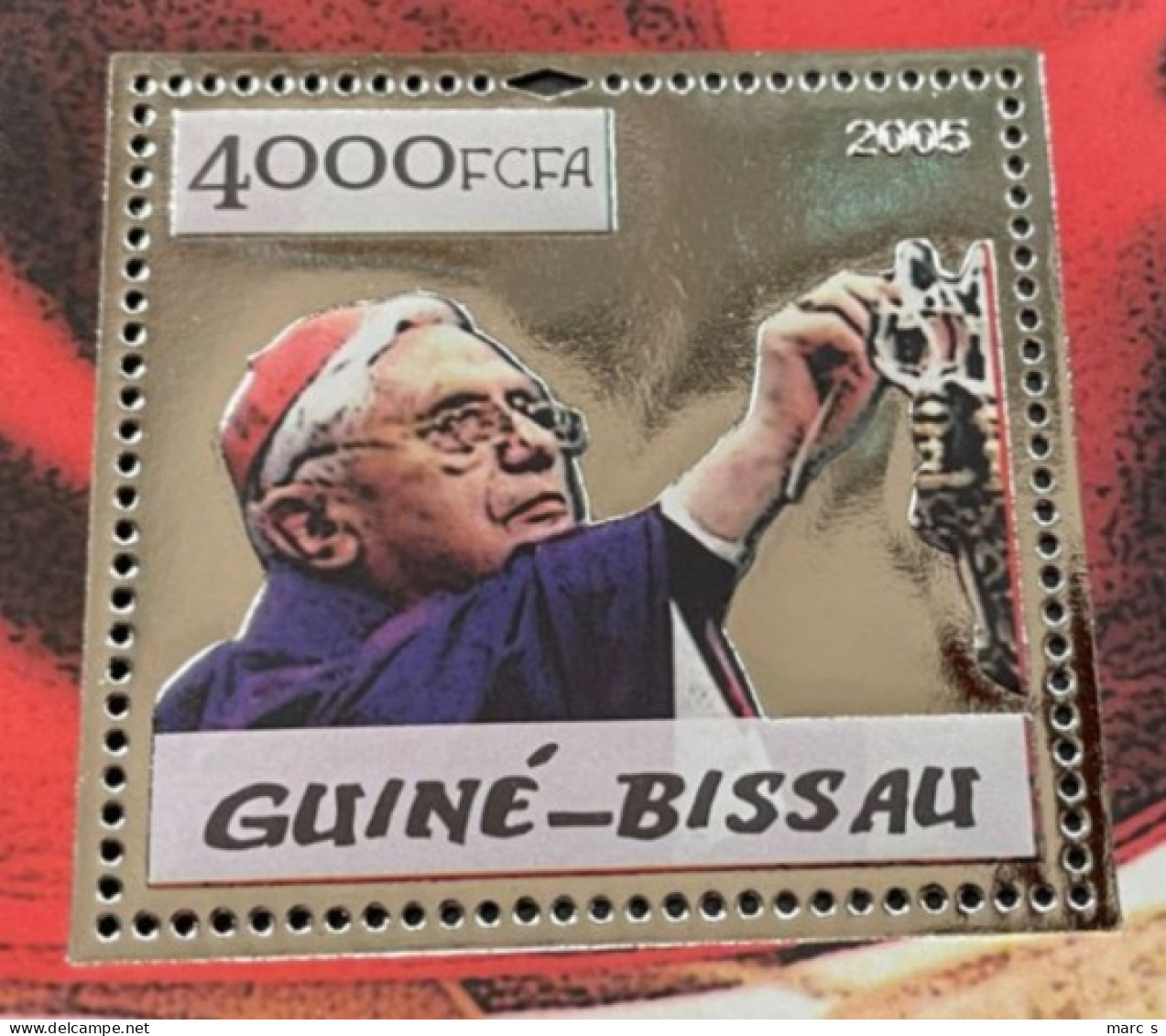 GUINEE BISSAU 2005 - NEUF**/MNH - LUXE - SHEET BLOC BF - GOLD OR + SILBER ARGENT - RARE - PAPE JEAN PAUL BENOIT - Guinée-Bissau