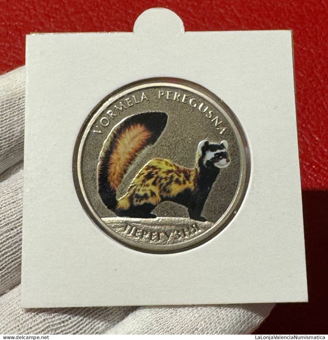 Ucrania Ukraine 2 Hryvni Marbled Polecat 2017 Km 841 Coloreada Sc Unc - Ukraine