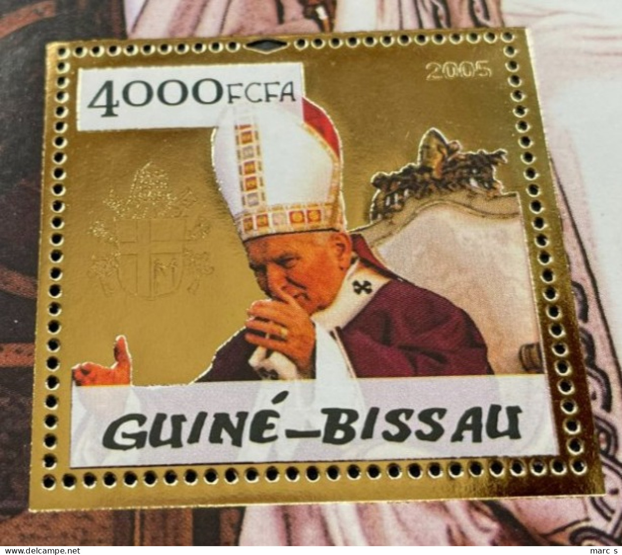 GUINEE BISSAU 2005 - NEUF**/MNH - LUXE - SHEET BLOC BF - GOLD OR + SILBER ARGENT - RARE - PAPE JEAN PAUL BENOIT - Guinea-Bissau