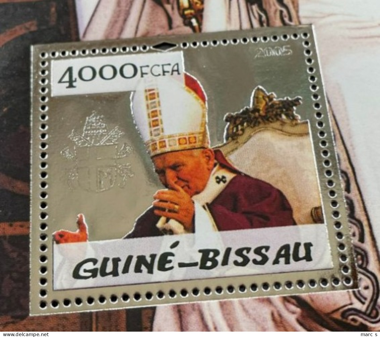 GUINEE BISSAU 2005 - NEUF**/MNH - LUXE - SHEET BLOC BF - GOLD OR + SILBER ARGENT - RARE - PAPE JEAN PAUL BENOIT - Guinea-Bissau