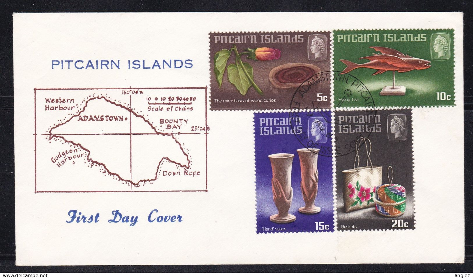 Pitcairn Islands - 1968 Handicrafts Illustrated FDC - Pitcairninsel