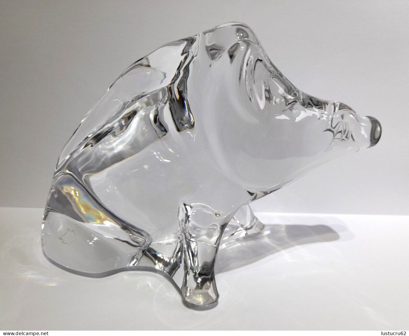 BACCARAT Sculpture En Cristal D'un Sanglier Assis - Parfait état - Cristal - Glass & Crystal