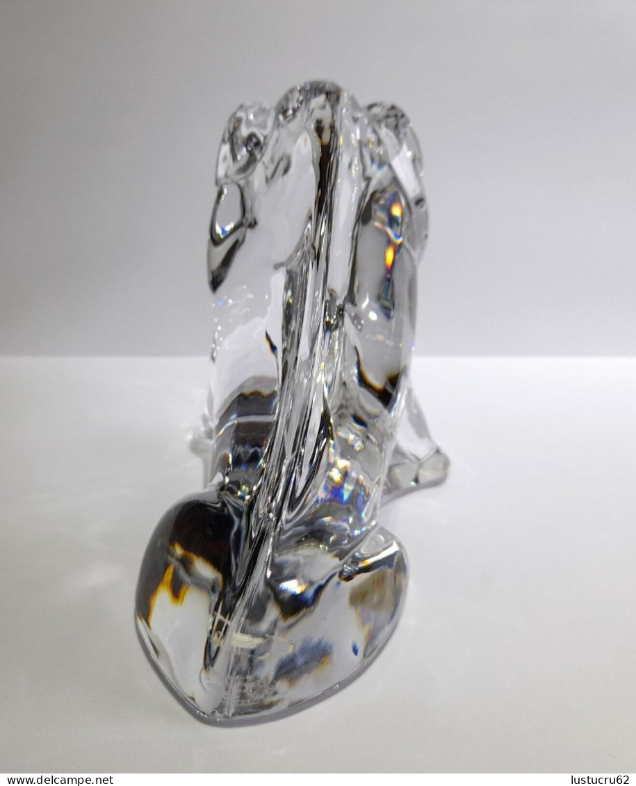 BACCARAT Sculpture En Cristal D'un Sanglier Assis - Parfait état - Cristal - Verre & Cristal