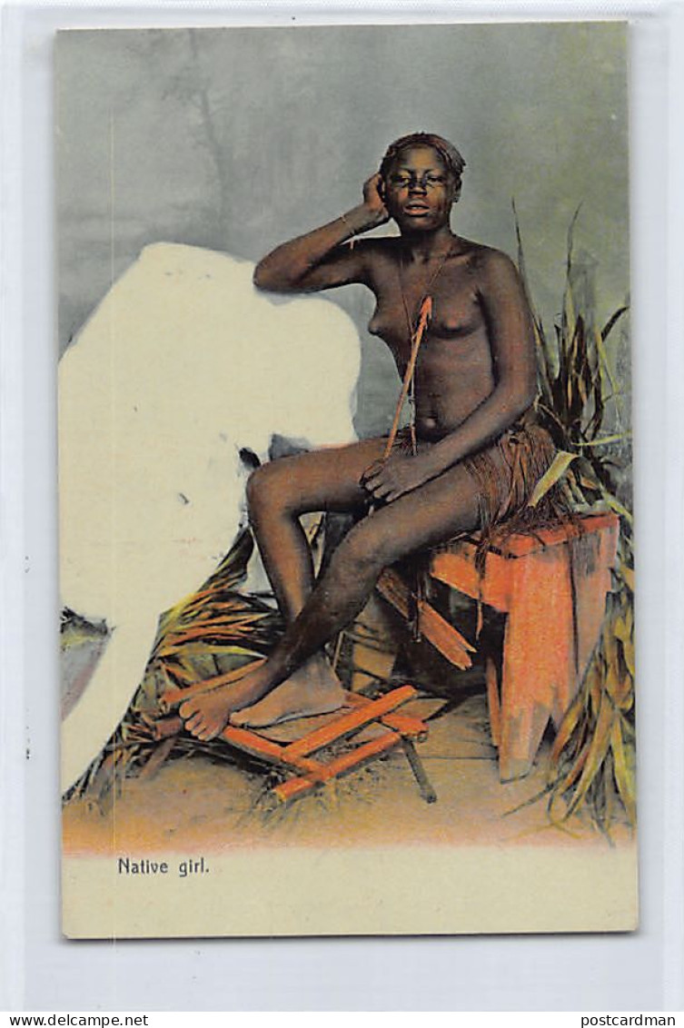 SUDAN - Ethnic Nude - Native Girl With Spear - Publ. M. Venieris  - Sudán