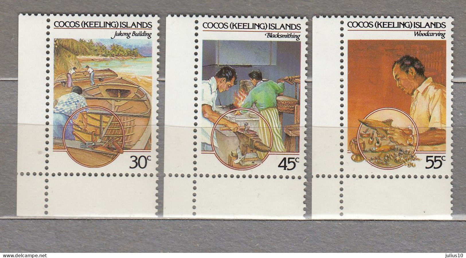 COCOS (KEELING) ISLANDS 1985 Hand Masters MNH(**) Mi 131-133 #33997 - Isole Cocos (Keeling)