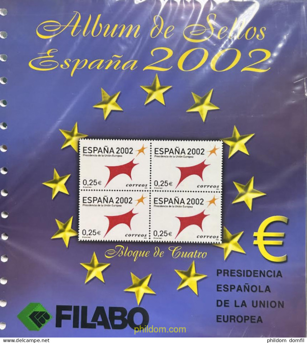 Supl.Filabo España 2002 M/b Año Completo 2ª Mano (bloque De 4 Sellos) - Fogli Prestampati