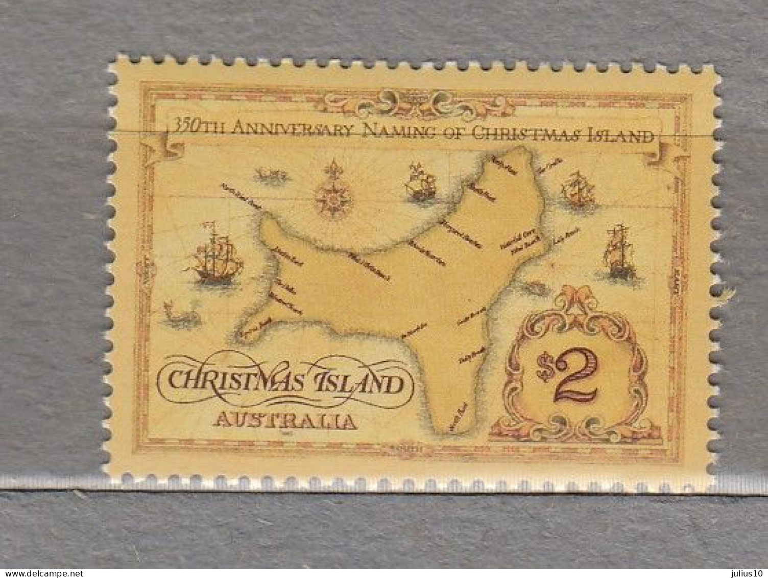 CHRISTMAS ISLANDS 1993 Map Ships  MNH(**) Mi 391 #33998 - Christmaseiland