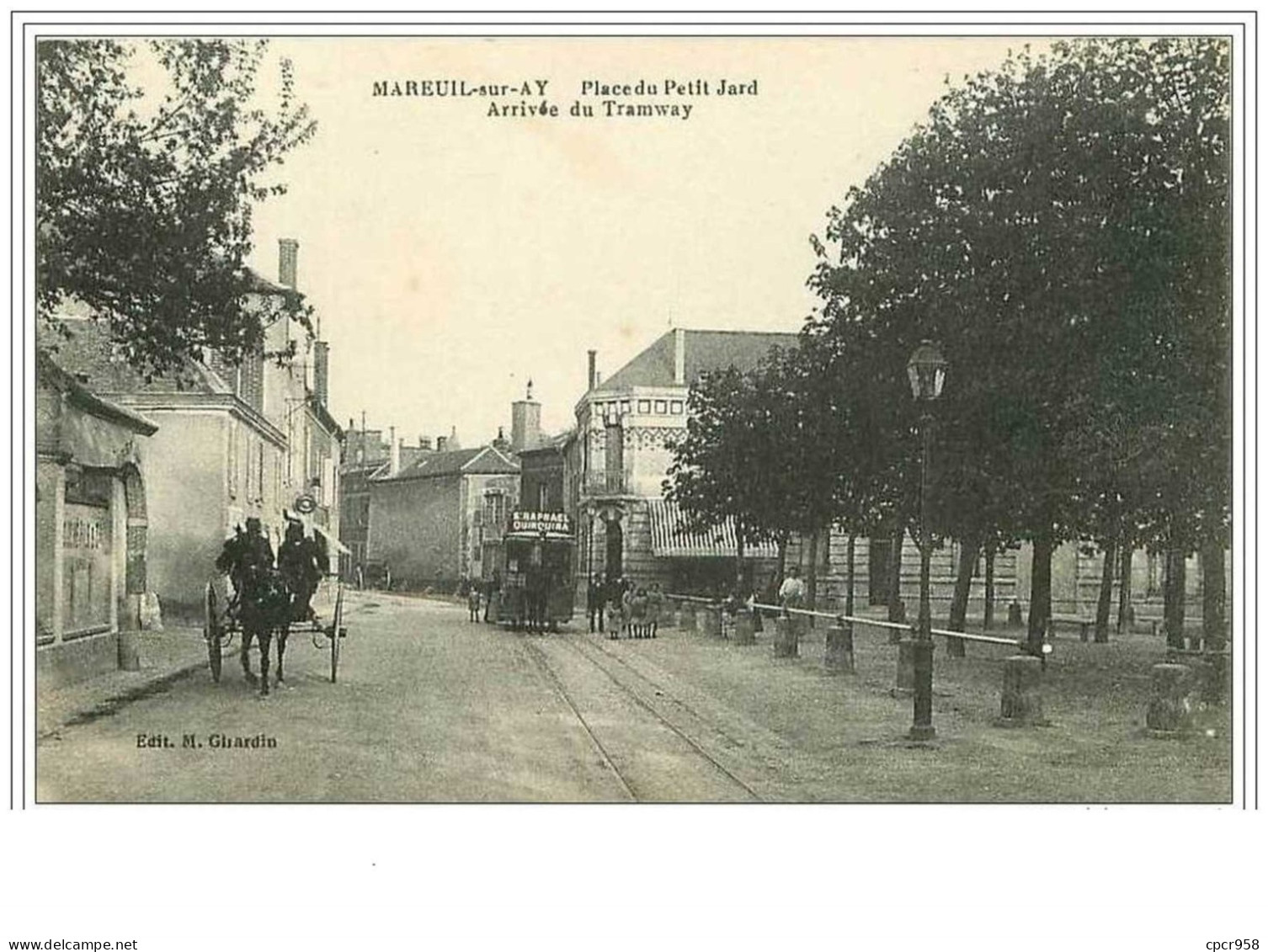 51.MAREUIL SUR AY.PLACE DU PETIT JARD.ARRIVEE DU TRAMWAY - Mareuil-sur-Ay