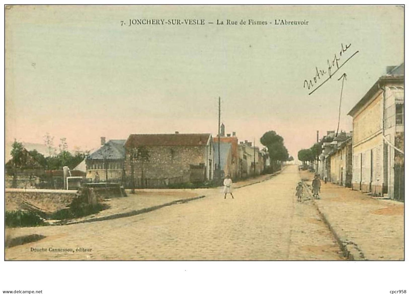 51.JONCHERY SUR VESLE.n°108.LA RUE DE FISMES.L'ABREUVOIR - Jonchery-sur-Vesle