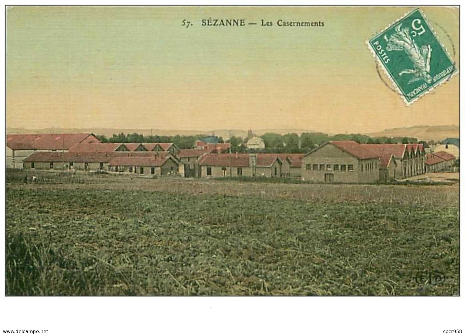 51.SEZANNE.n°182.LES CASERNEMENTS.CP TOILEE.RARE - Sezanne