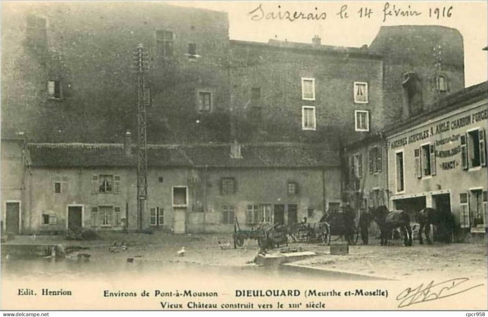 54.DIEULOUARD.VIEUX CHATEAU CONSTRUIT VERS LE XIIIe Siecle FORGERIE.&amp;sect &amp;sect - Dieulouard