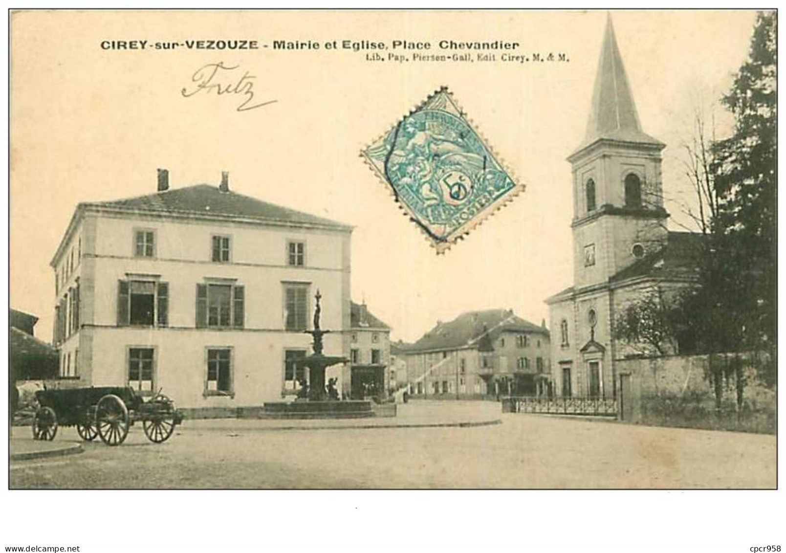 54.CIREY SUR VEZOUZE.n°7.MAIRIE ET EGLISE,PLACE CHEVANDIER.RARE - Cirey Sur Vezouze