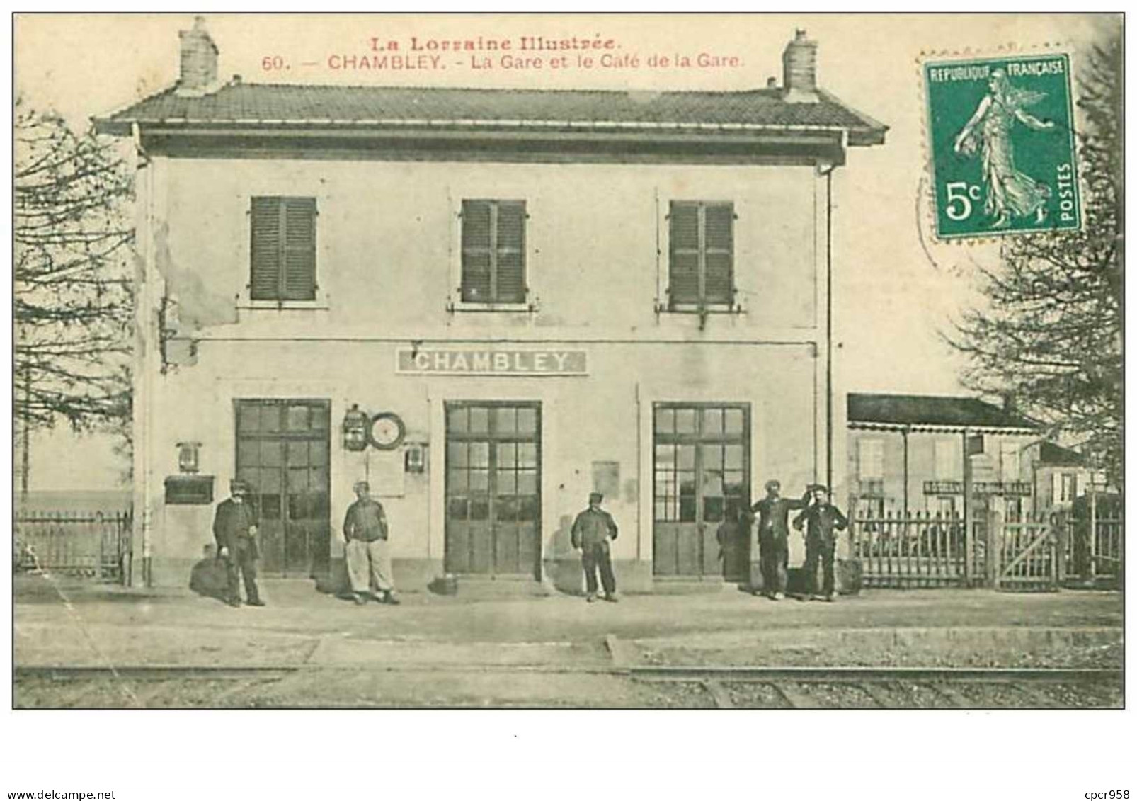 54.CHAMBLEY.n°3044.LA GARE ET LE CAFE DE LA GARE.PLIE - Chambley Bussieres