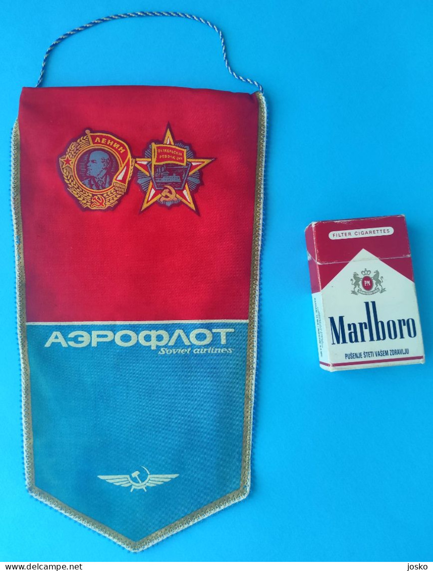 AEROFLOT - Soviet Airlines ... Russia National Airline Original Vintage Pennant LARGE SIZE Russie Russian Airways CCCP - Publicidad