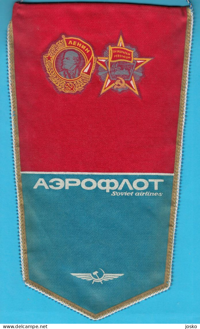 AEROFLOT - Soviet Airlines ... Russia National Airline Original Vintage Pennant LARGE SIZE Russie Russian Airways CCCP - Werbung