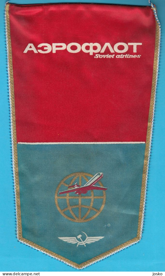 AEROFLOT - Soviet Airlines ... Russia National Airline Original Vintage Pennant LARGE SIZE Russie Russian Airways CCCP - Advertisements