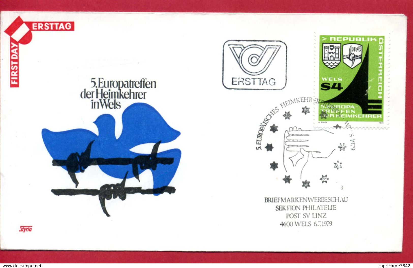 1979 - Autriche - Cachet  "5eme RASSEMBLEMENT EUROPEEN DES ANCIENS PRISONNIERS DE GUERRE à WELS"-tp N°1444 - Franking Machines (EMA)