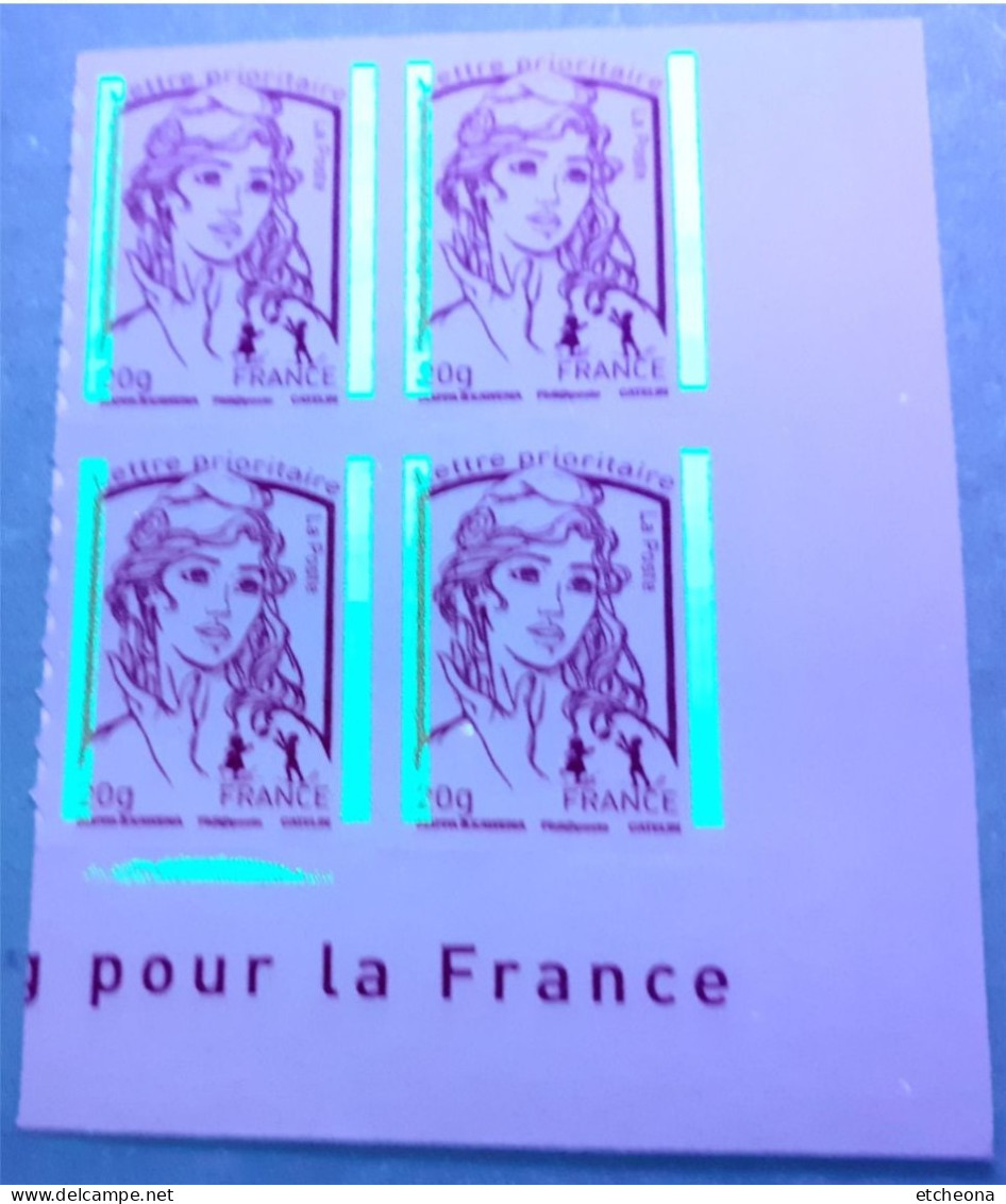 Marianne Et La Jeunesse Coin De Feuille Bas Neufs N°851 Adhésif Débordement Phosphore Type 4767 Ciappa-Kawena - 2013-2018 Marianne De Ciappa-Kawena