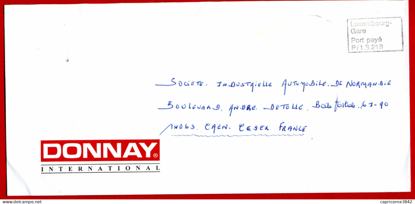 Luxembourg - Lettre Pour La France - Cachet "Luxembourg-gare - Port Payé" - Machines à Affranchir (EMA)