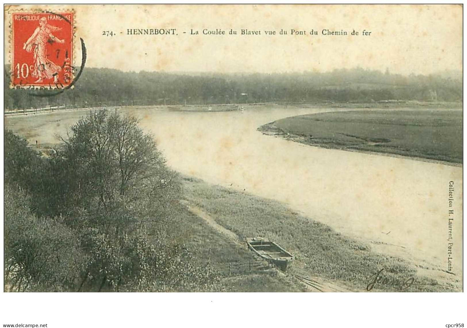 56.HENNEBONT.n°17305.LA COULEE DU BLAVET VUE DU PONT DU CHEMIN DE FER.TACHES - Hennebont