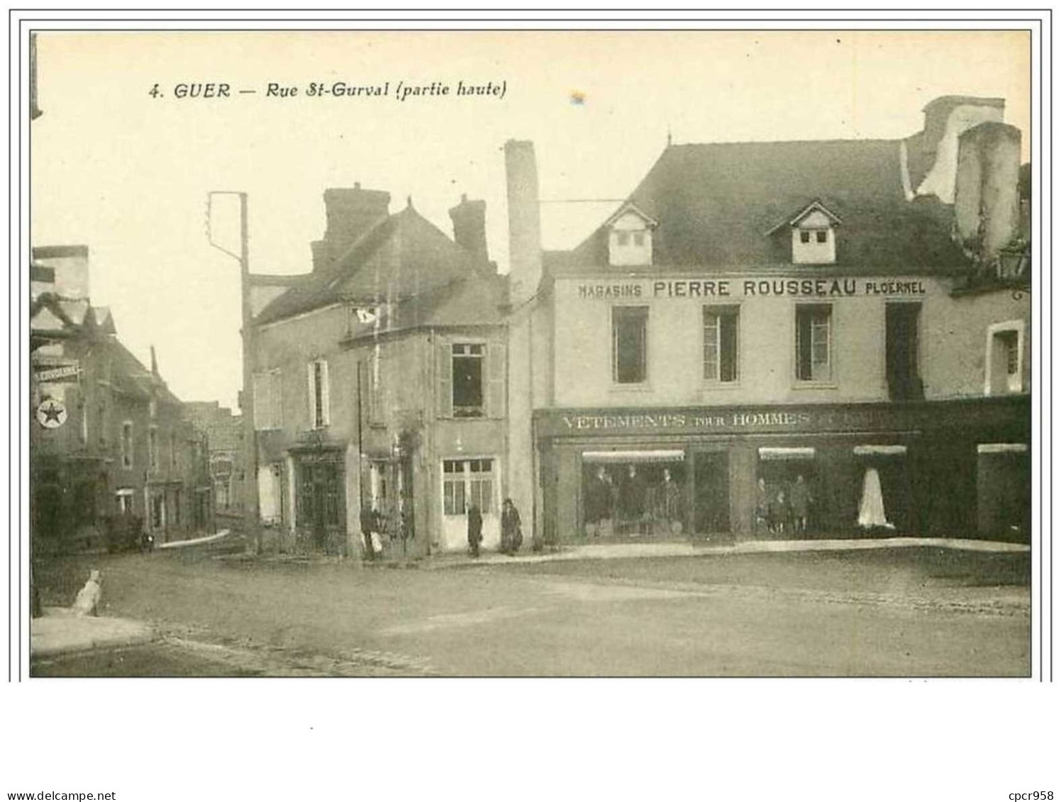 56.GUER.RUE ST-GURVAL (PARTIE HAUTE).MAGASINS PIERRE ROUSSEAU.VETEMENTS POUR HOMMES - Guer Coetquidan