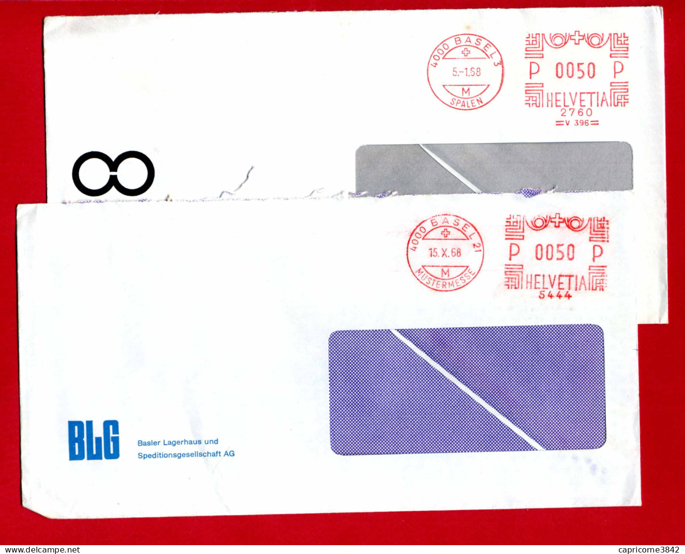 1968 - Suisse - 2 Enveloppes De Bale Affranchissement Mécanique - Frankiermaschinen (FraMA)