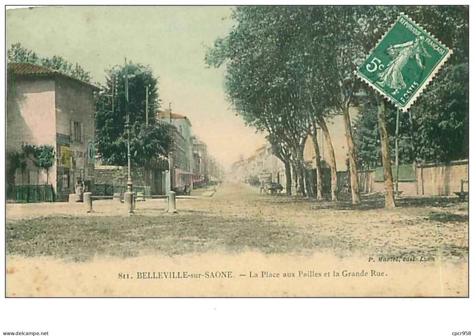 69.BELLEVILLE SUR SAONE.n°4815.LA PLACE AUX PAILLES ET LA GRANDE RUE - Belleville Sur Saone