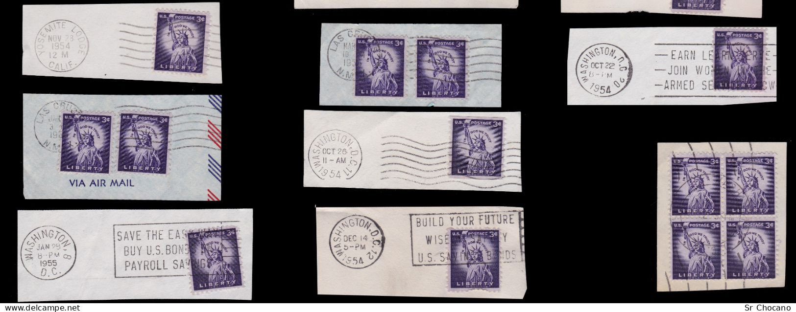 US.STAMPS.1954-55.SET 25 POSTMARK.SCOTT 1035 - Briefe U. Dokumente