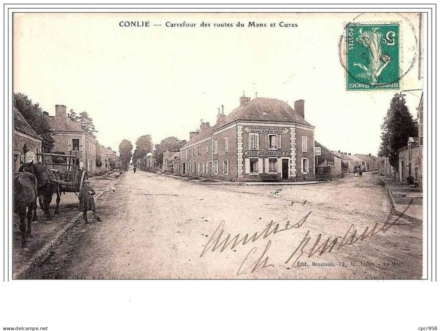 72.CONLIE.CARREFOUR DES ROUTES DU MANS ET CURES.EAUX DE VIE.. - Conlie