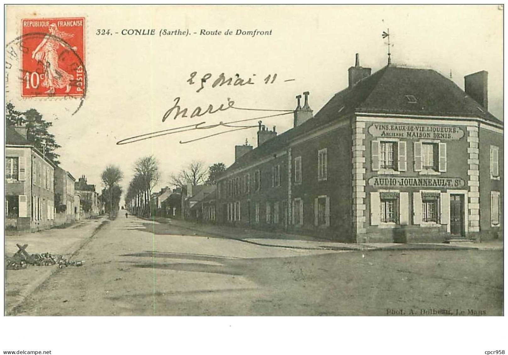 72.CONLIE.n°15186.ROUTE DE DOMFRONT.AUDIO-JOUANNEAULT Se - Conlie