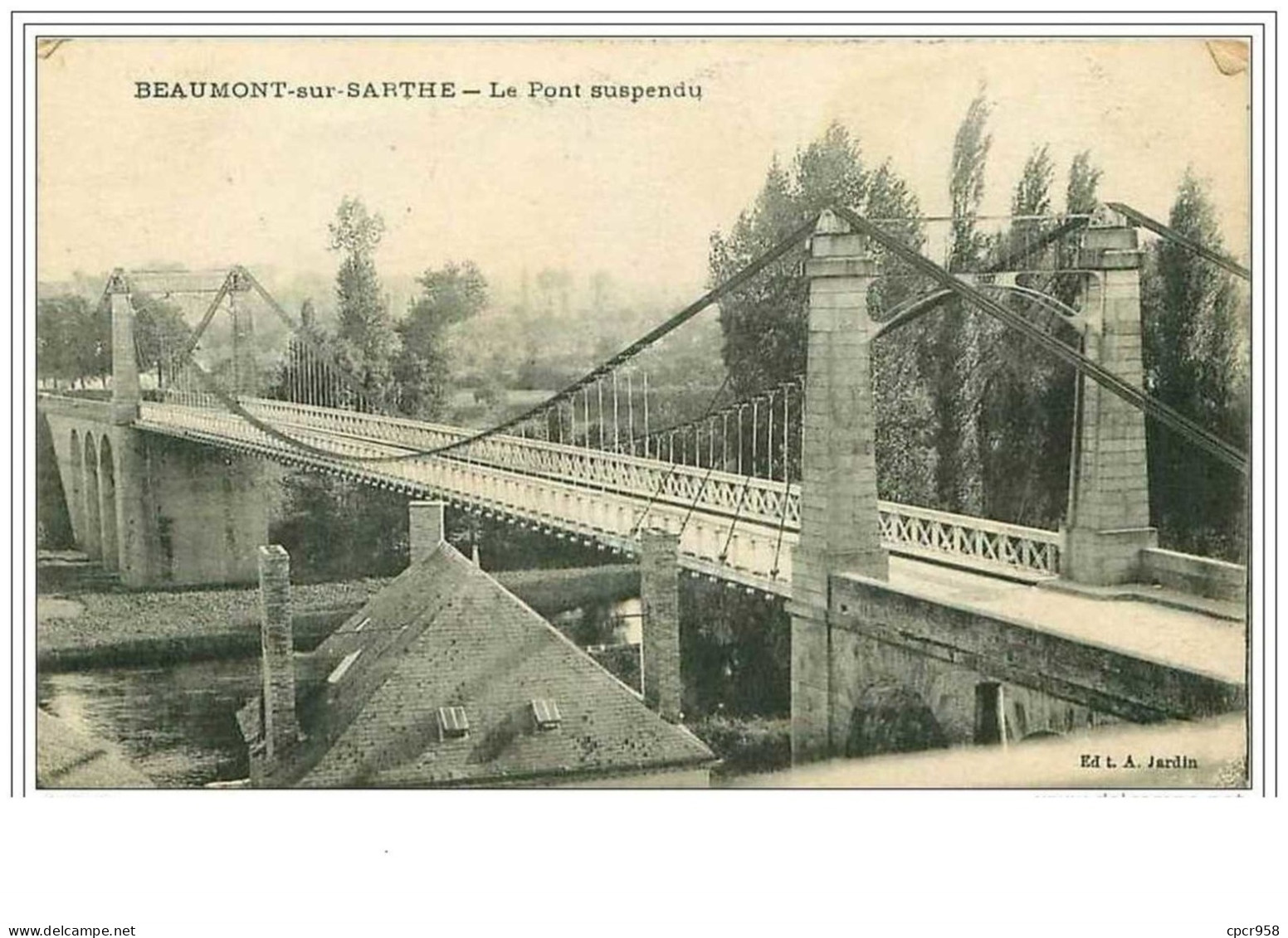 72.BEAUMONT SUR SARTHE.LE PONT SUSPENDU - Beaumont Sur Sarthe