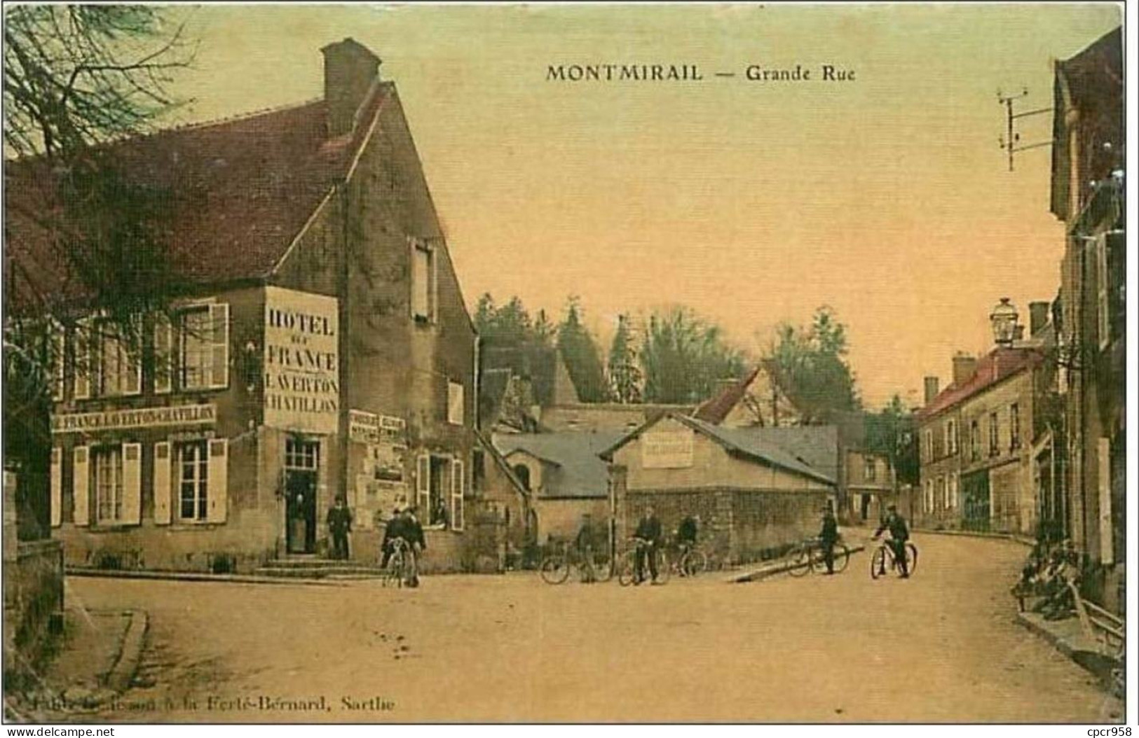 72.51.MONTMIRAIL.GRANDE RUE.HOTEL DE FRANCE LAVERTON CHATILLON.CP TOILEE - Montmirail