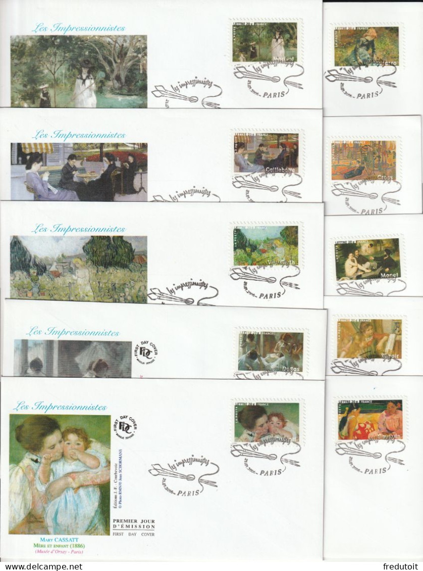FDC - 2006 - Les Impressionnistes (10 Enveloppes) - 2000-2009