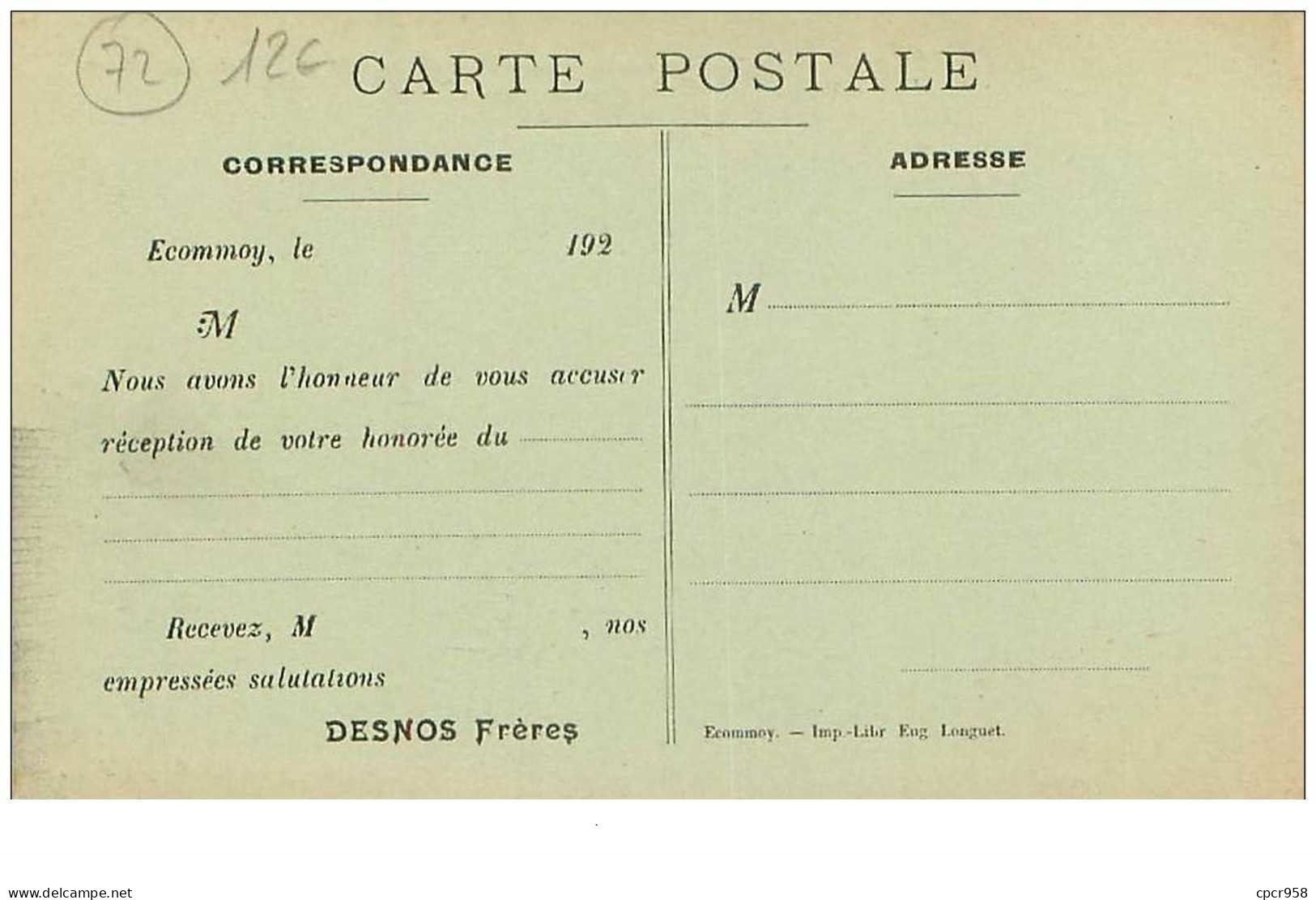 72.ECOMMOY.n°26784.VUE DE L'USINE DE BEZONNAIS.FOURS.DESNOS FRERES - Ecommoy