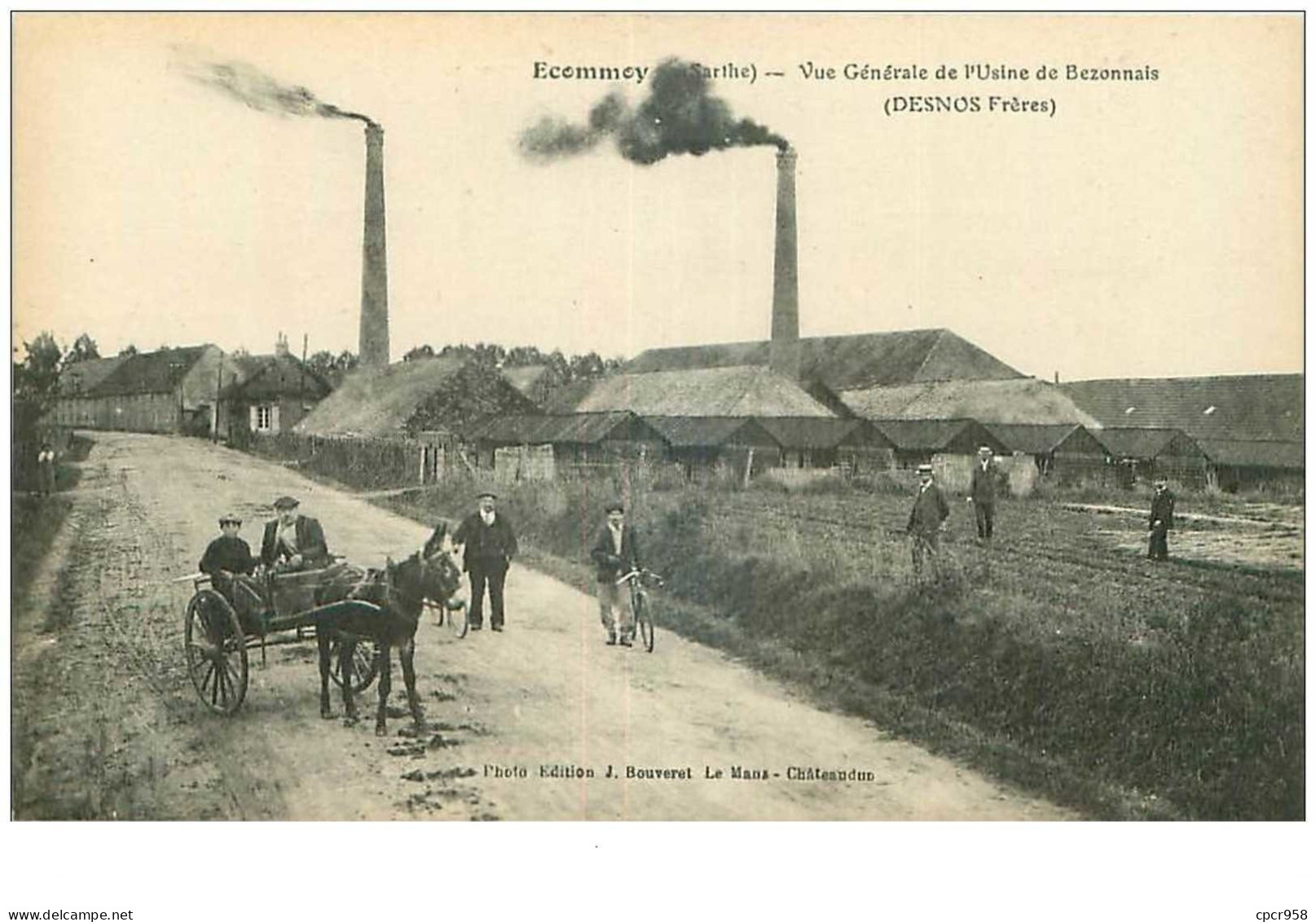 72.ECOMMOY.n°25333.VUE GENERALE DE L'USINE DE BEZONNAIS.DESNOS FRERES - Ecommoy