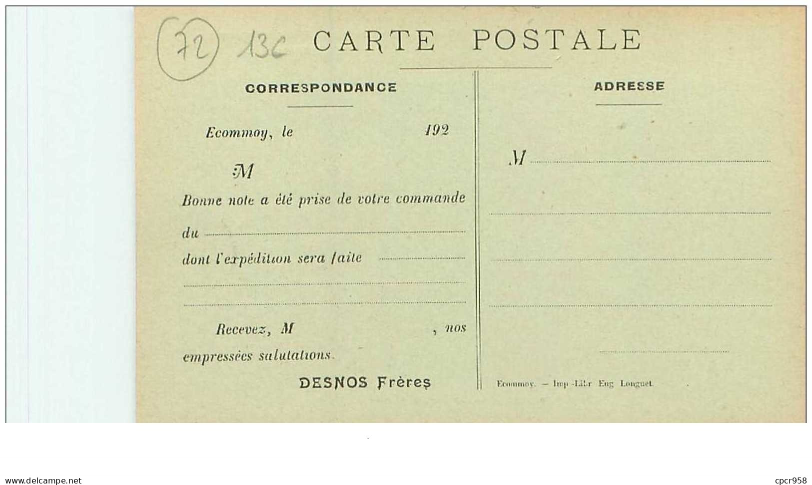 72.ECOMMOY.n°25333.VUE GENERALE DE L'USINE DE BEZONNAIS.DESNOS FRERES - Ecommoy