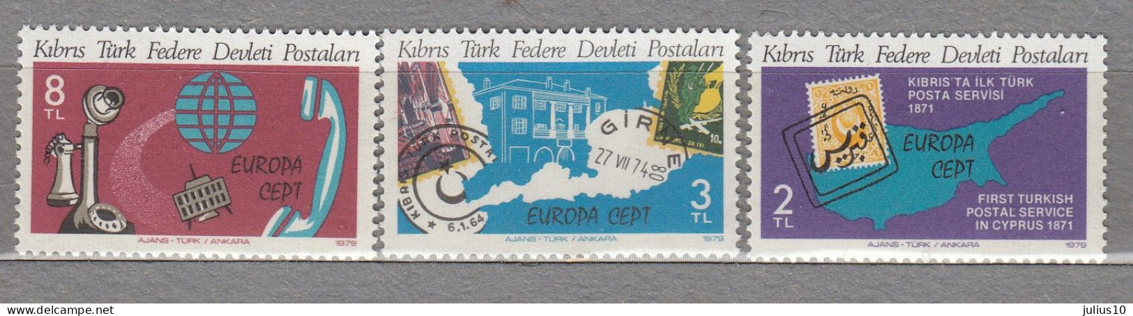 EUROPA CEPT 1979 Turkish Cyprus Map Telephone Mi 71/73 Yv 61/63 CV 15 EUR MNH (**) #34002 - Neufs