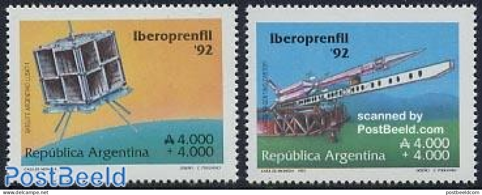 Argentina 1991 Ibreoprenfil 2v, Mint NH, Transport - Space Exploration - Unused Stamps