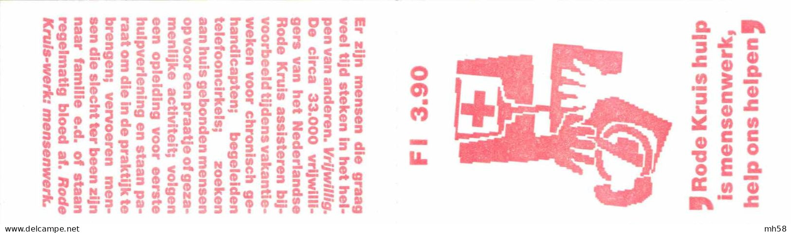 PAYS-BAS NEDERLAND 1987 Carnet / Booklet / MH Indice PB 36 - 3,90 G Croix-Rouge Dessins Stylisés - YT C 1293a / MI MH 37 - Libretti