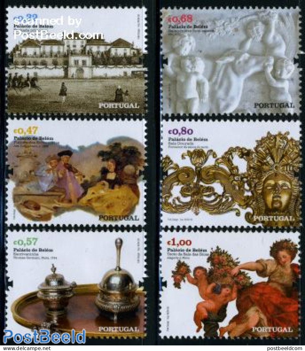 Portugal 2009 Palace Of Belem 6v, Mint NH, Nature - Horses - Art - Castles & Fortifications - Nuevos