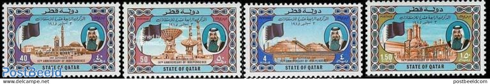 Qatar 1985 Independence 4v, Mint NH, History - Flags - Qatar