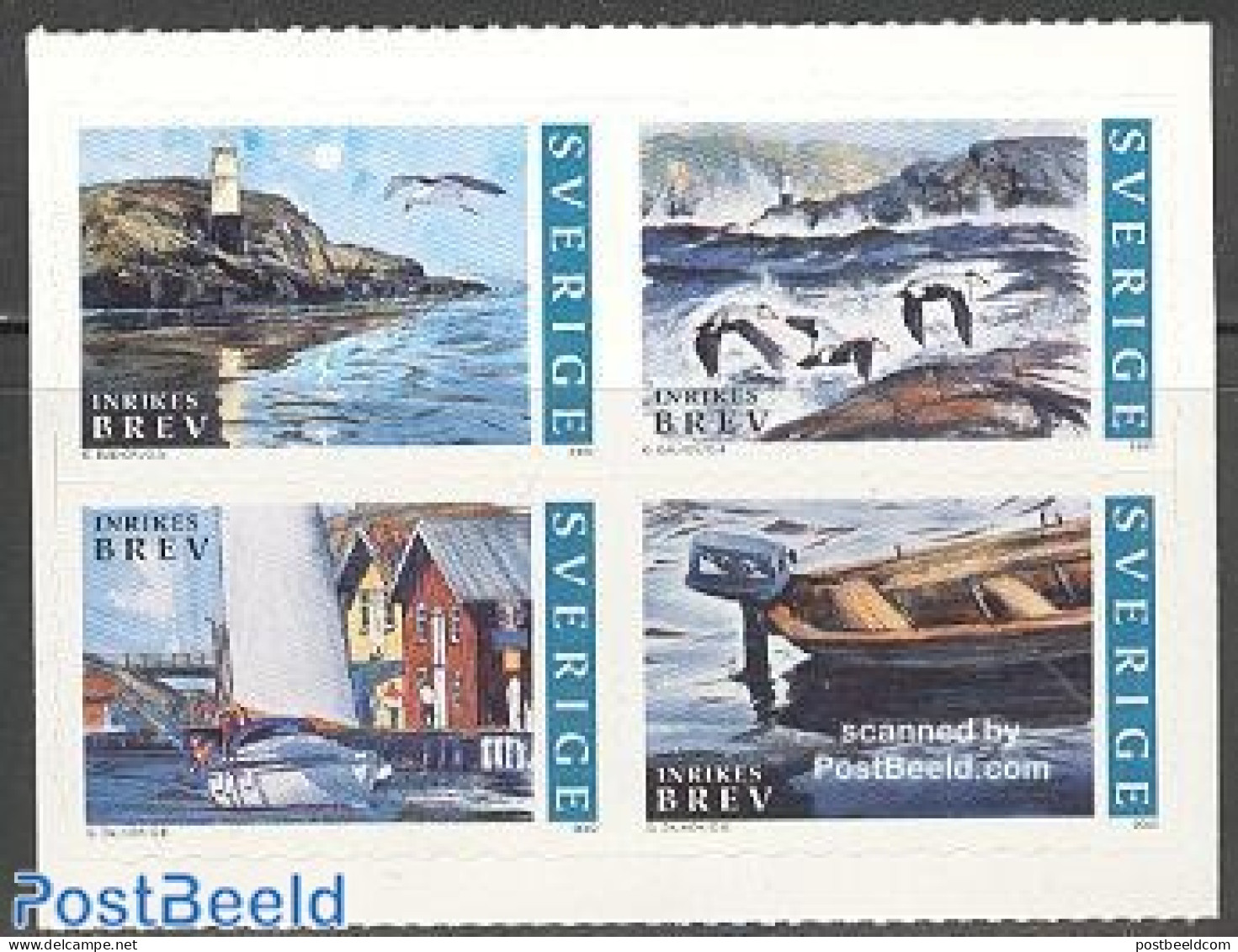 Sweden 2002 Bohuslan 4v, Mint NH, Nature - Transport - Various - Birds - Ships And Boats - Lighthouses & Safety At Sea.. - Unused Stamps