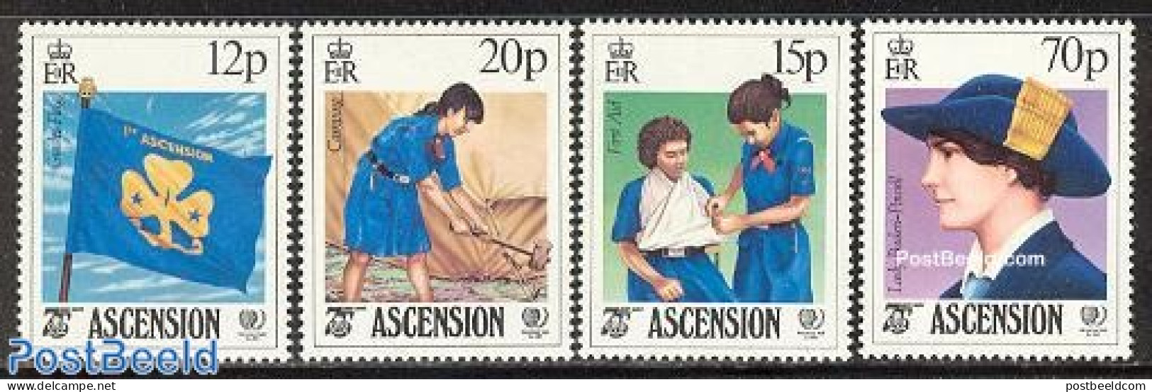 Ascension 1985 Girl Guides 4v, Mint NH, Sport - Various - Scouting - International Youth Year 1984 - Ascension (Ile De L')