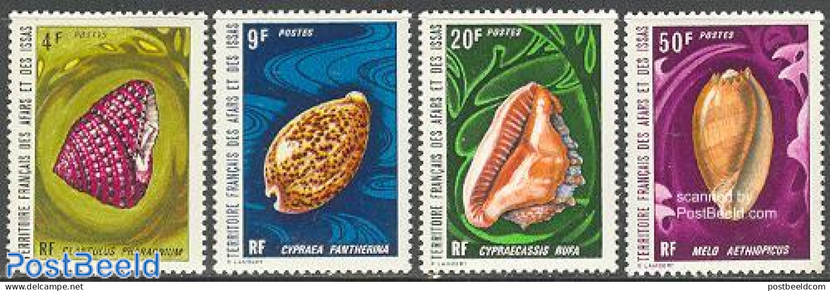 Afars And Issas 1972 Shells 4v, Mint NH, Nature - Shells & Crustaceans - Neufs
