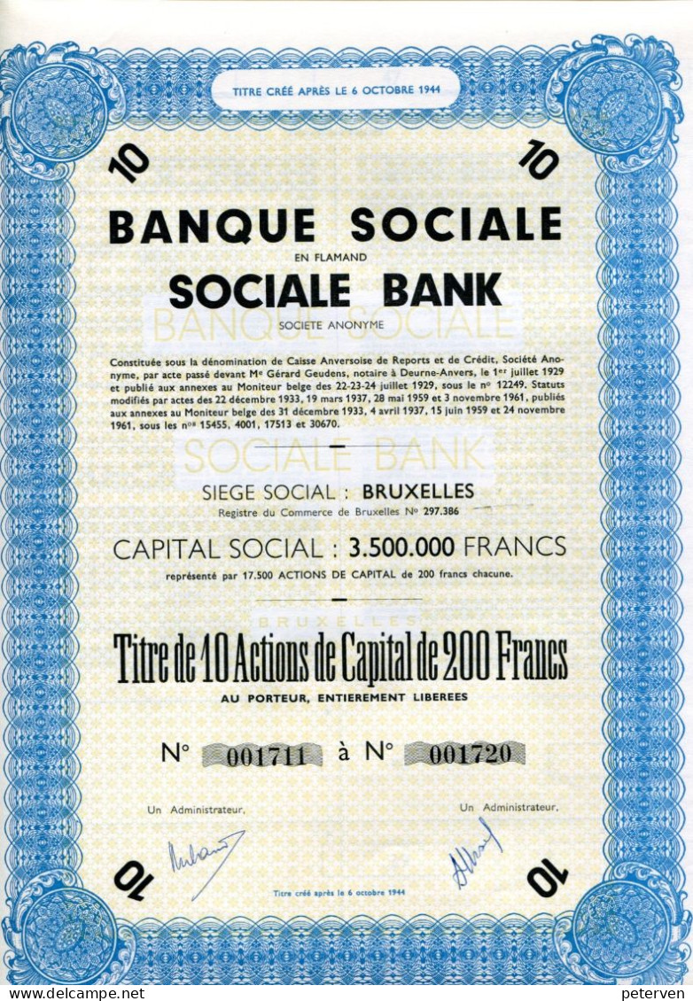 BANQUE SOCIALE  -  SOCIALE BANK - Bank & Versicherung