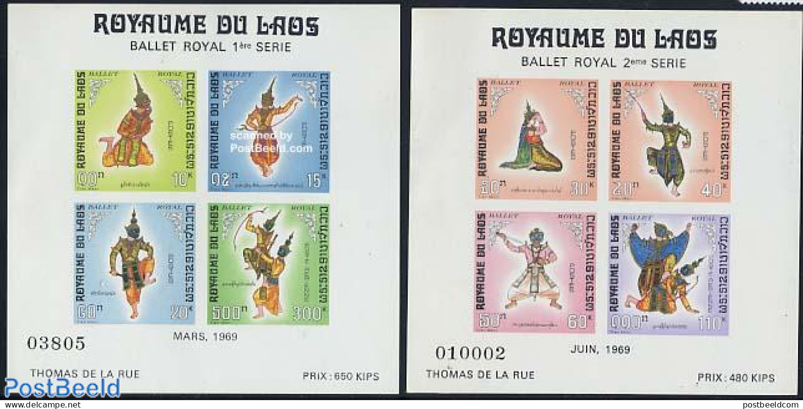 Laos 1969 Royal Ballet 2 S/s, Mint NH, Performance Art - Dance & Ballet - Tanz