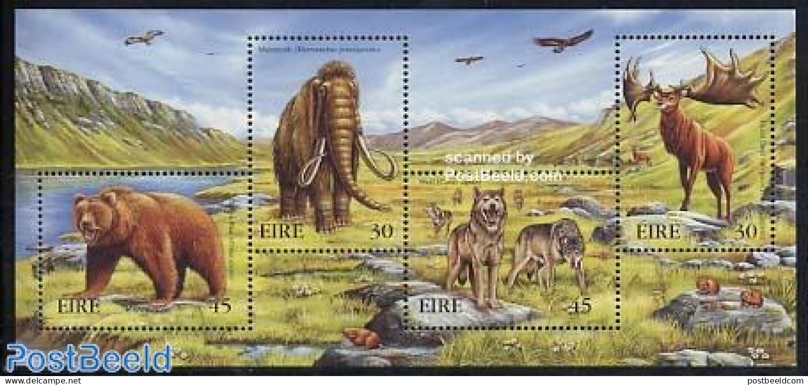 Ireland 1999 Extinct Animals S/s, Mint NH, Nature - Animals (others & Mixed) - Bears - Prehistoric Animals - Ungebraucht