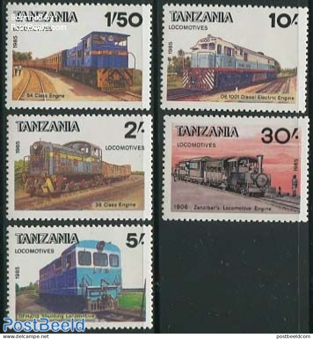 Tanzania 1985 Locomotives 5v, Mint NH, Transport - Railways - Trains