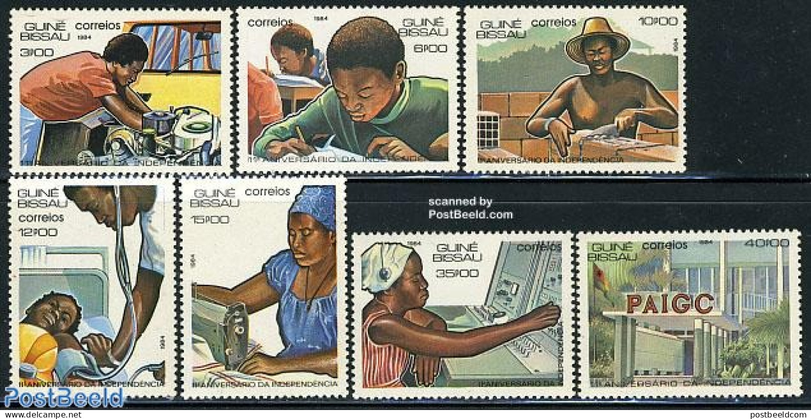 Guinea Bissau 1984 11 Years Independence 7v, Mint NH, Health - Science - Health - Education - Guinea-Bissau