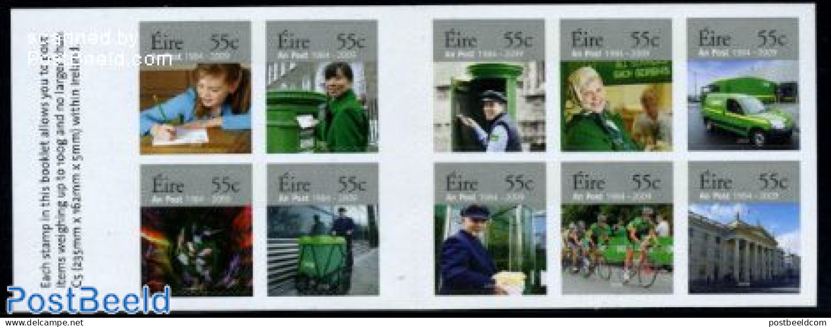 Ireland 2009 25 Years An Post, Booklet S-a, Mint NH, Sport - Transport - Cycling - Post - Stamp Booklets - Automobiles - Unused Stamps